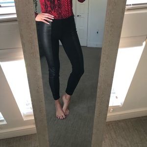 Black leather leggings